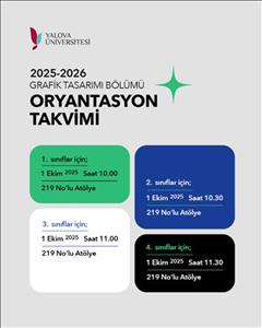 Grafik Tasarımı Bölümü Oryantasyon Takvimi